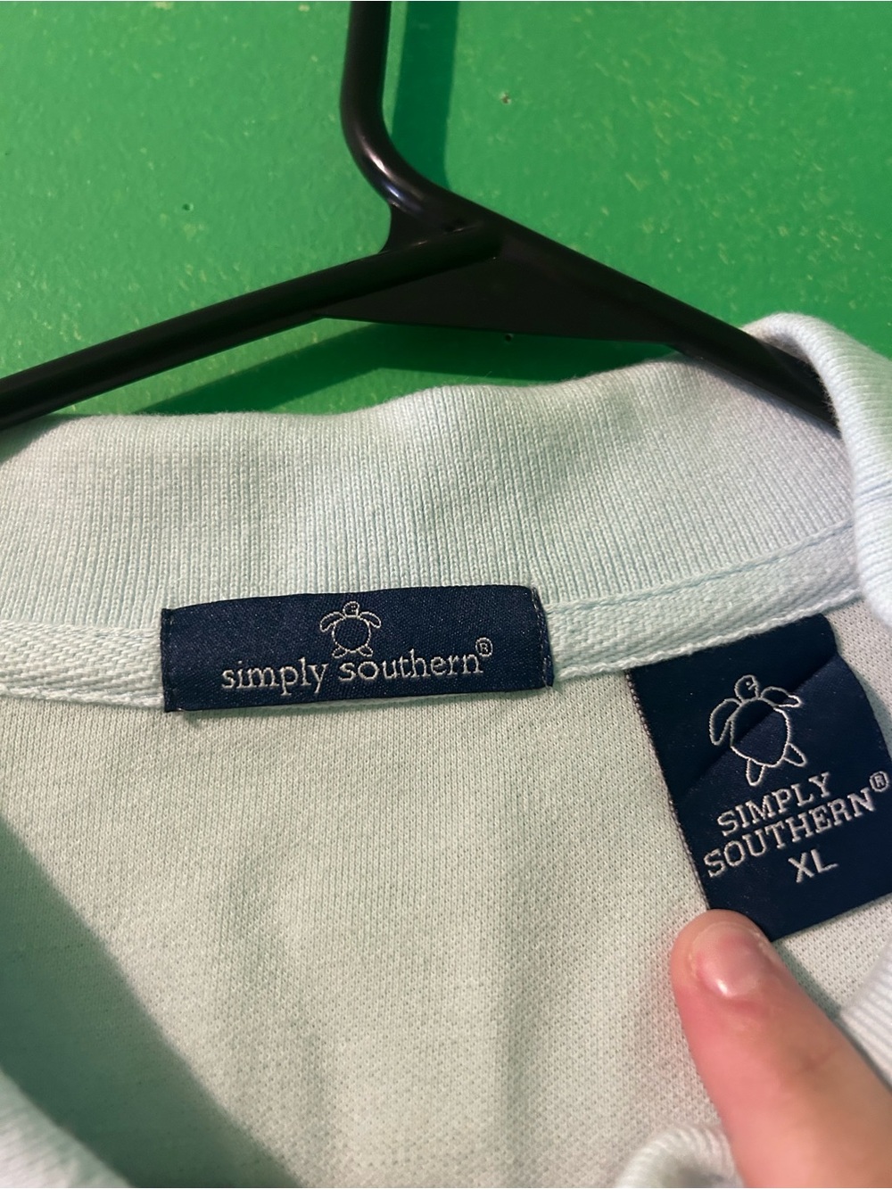 Simply Southern Light Mint polo men’s size xl